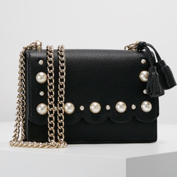 Rare🔥Authentic Kate Spade leather/pearls chain flap magnetic Crosby - Picture 2 of 8